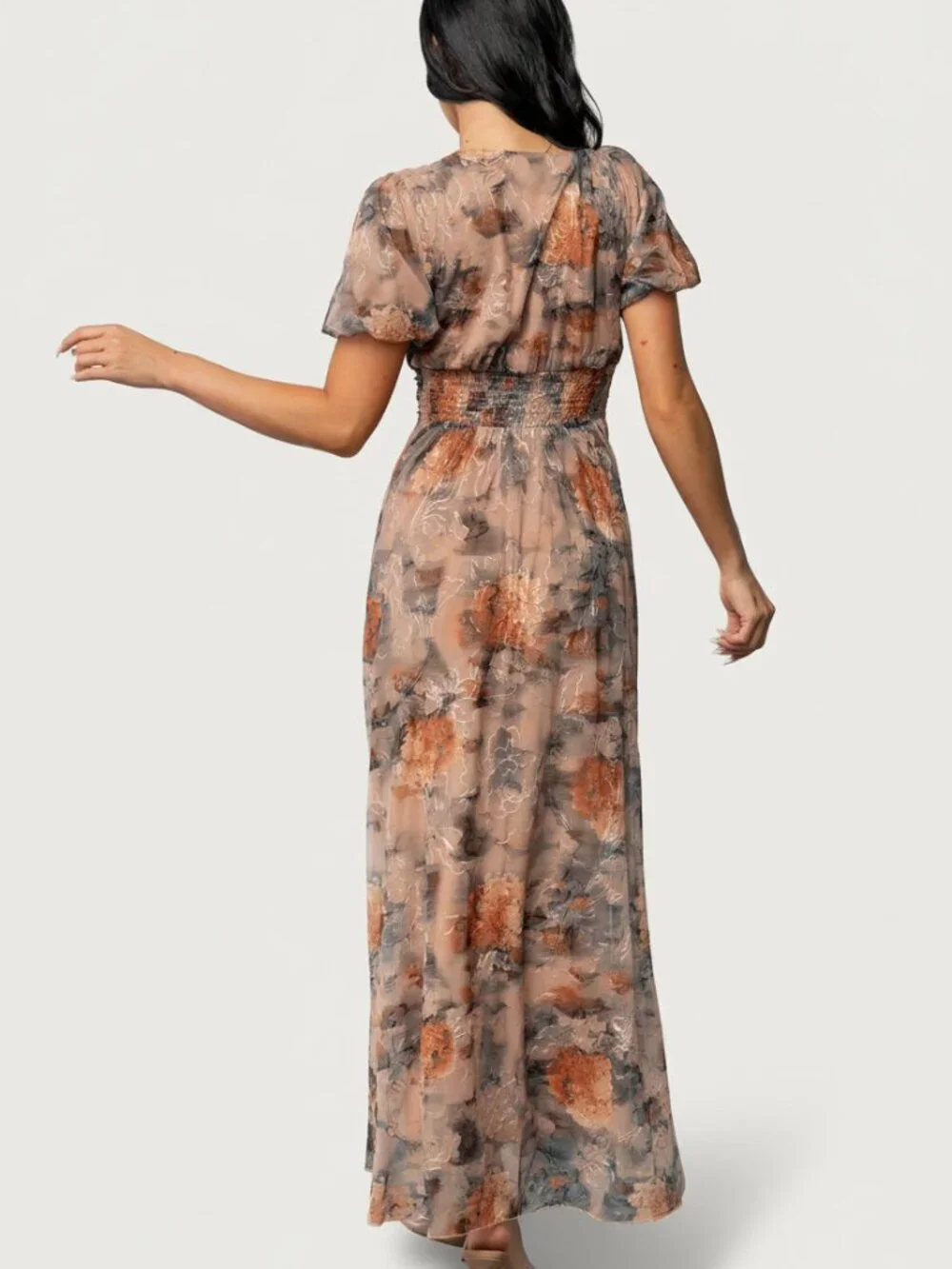 Baltic Born Ardley Maxi Dress | Copper + Slate Floral Size MM - Picture 4 of 5